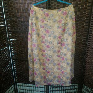 Uniti Casuals - Long Yellow Skirt with Flowers - S